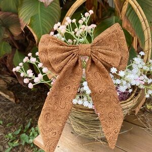 Western Brown Hair Bow